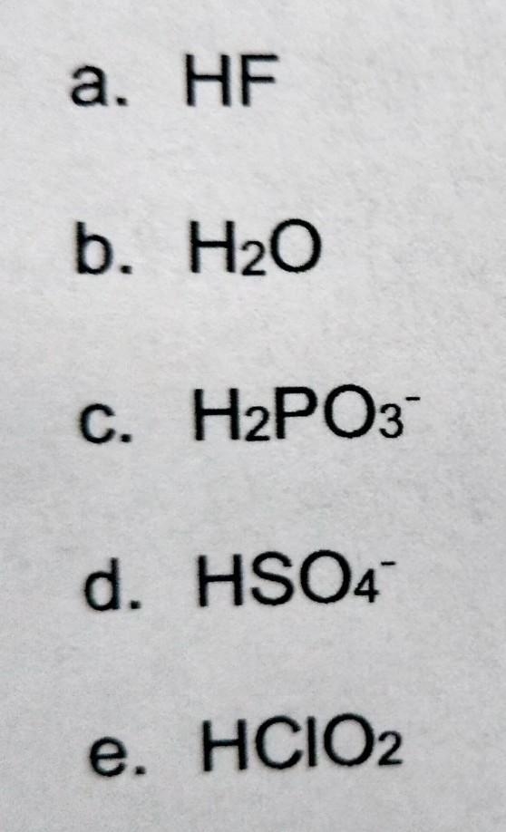 Write the formula for the conjugate base for the following acids. Thank you ​-example-1