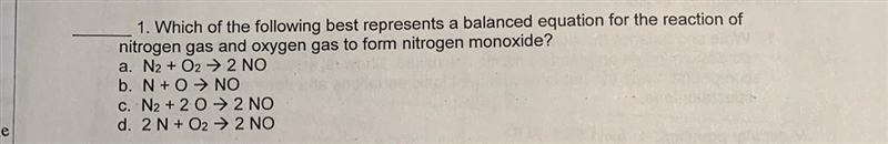 Which of the following best represents a balanced equation for the reaction of nitrogen-example-1