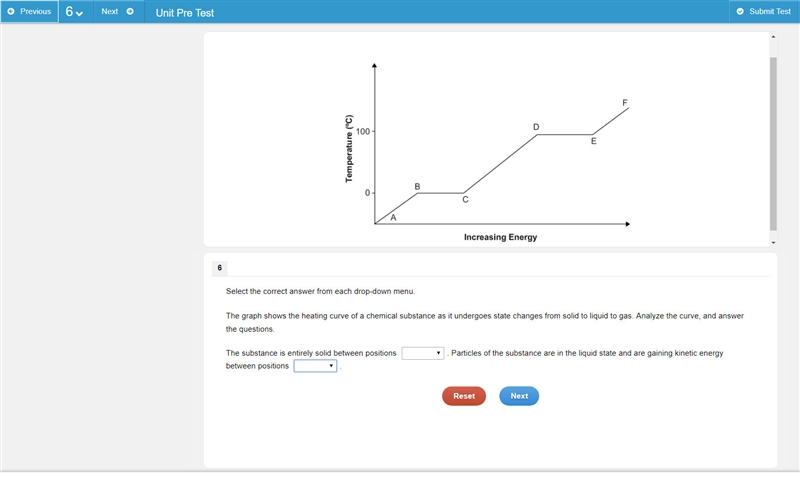 Select the correct answer from each drop-down menu. The graph shows the heating curve-example-1