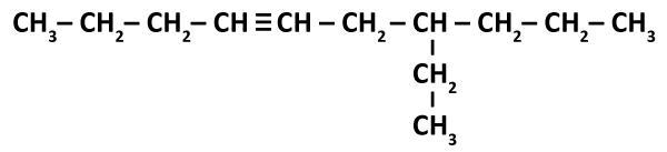 Name the following compound: 4-ethyl-6-dodyne 3-propyl-5-nonyne 7-ethyl-4-dodyne 7-propyl-example-1