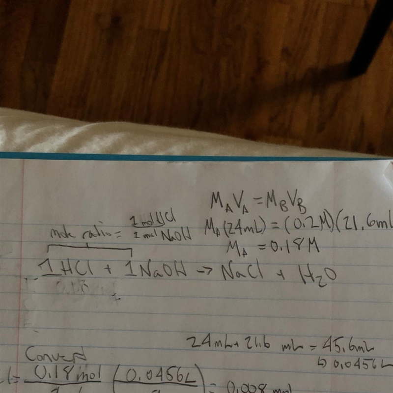 How do you get the molar ratio and concentration of the acid?-example-1