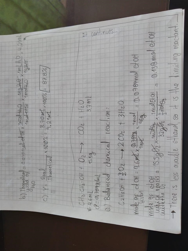 The combustion of liquid ethanol (C2H5OH) produces carbon dioxide and water. After-example-1