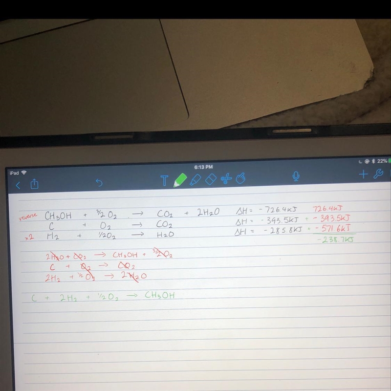 [Standard Enthalpy of Formation] Remember to show work and explain. 5. Calculate the-example-1