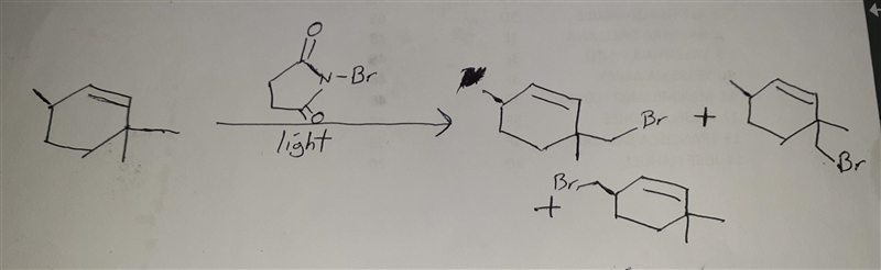 Draw the products obtained when 3,3,6-trimethylcyclohexene is treated with nbs and-example-1