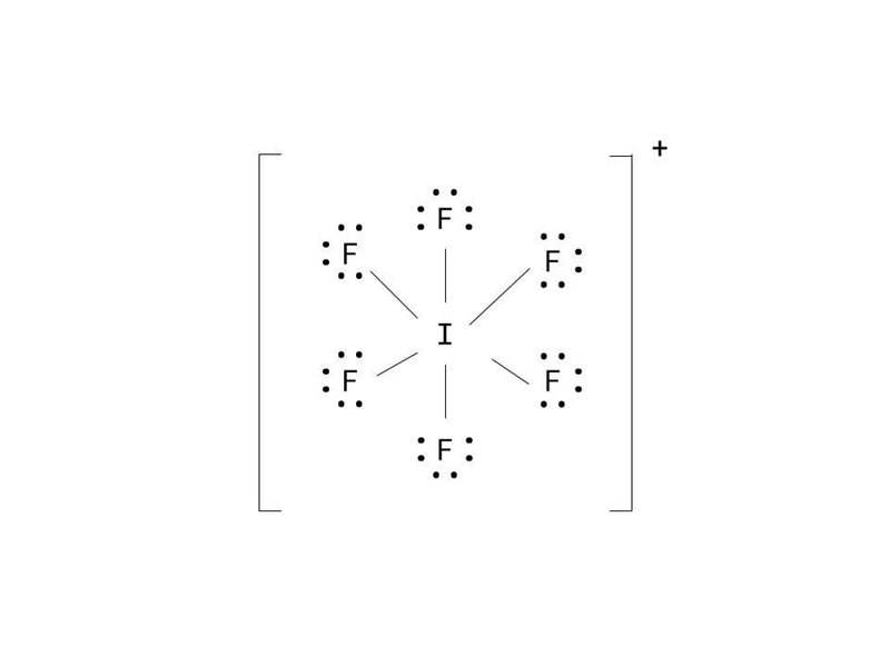 Using the Lewis Dot Structure, what does IF6+ look like? I need this as soon as possible-example-1