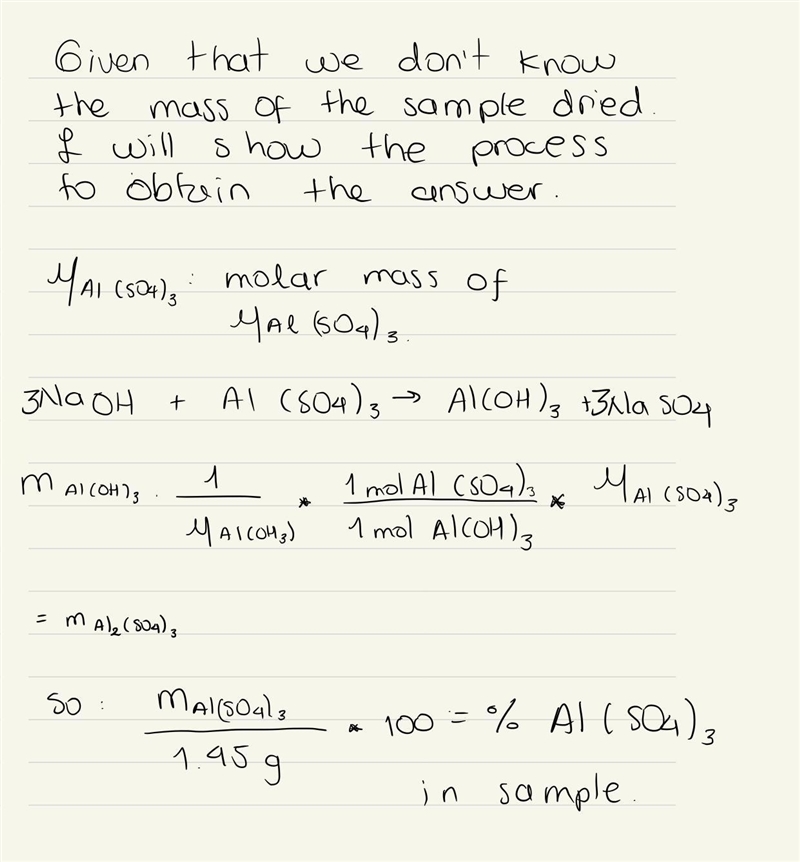 a mixture contains only nacl and al2(so4)3 . A 1.45-g sample of the mixture is dissolved-example-1