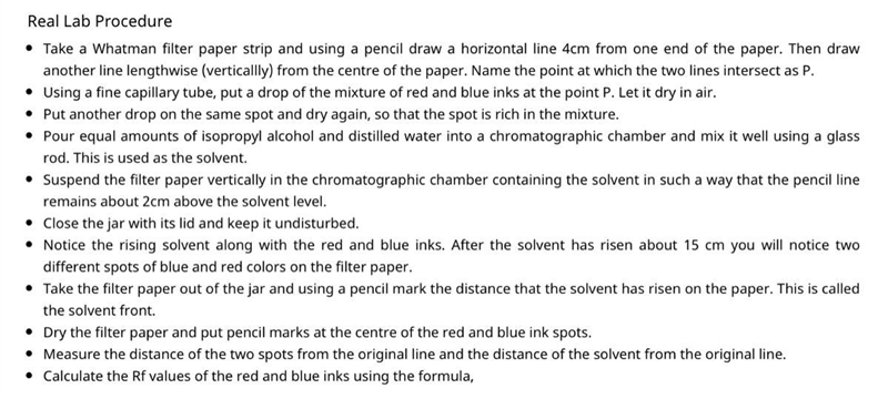 Chromatography separting mixtures Procedure-example-1