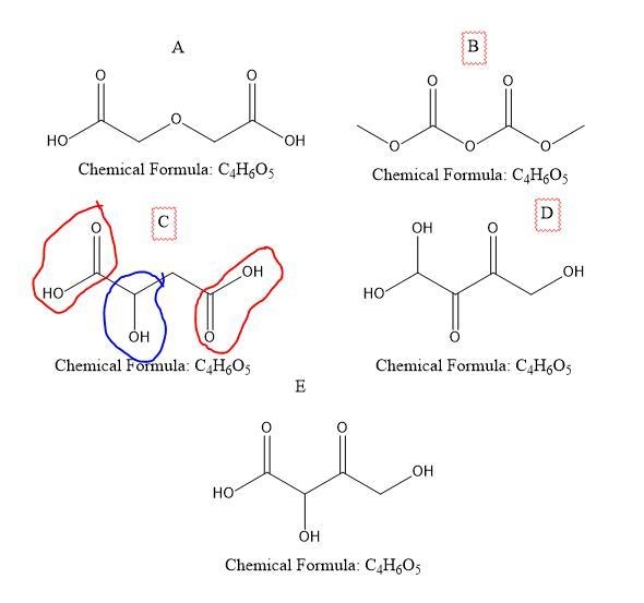 Malic acid, C4H6O5, has been isolated from apples. Because this compound reacts with-example-1