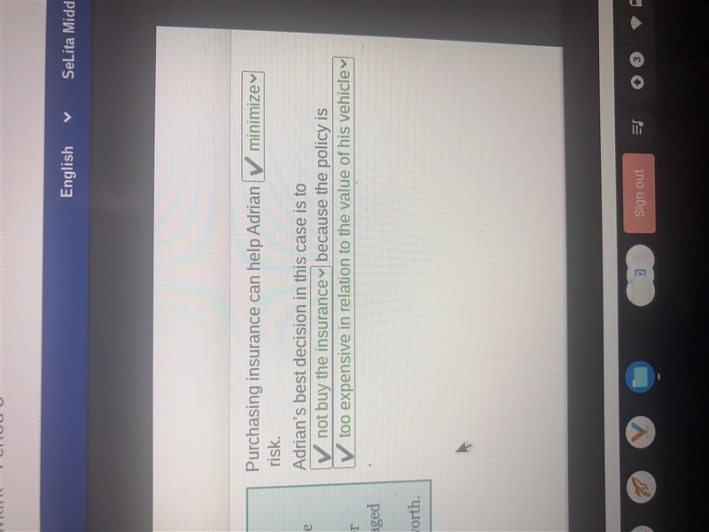 Purchasing insurance can help Adrian risk. Adrian’s best decision in this case is-example-1