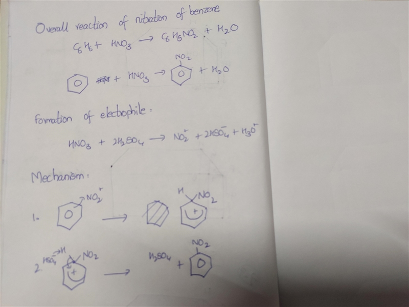 Benzene can be nitrated with a mixture of nitric and sulfuric acids. How do we do-example-1