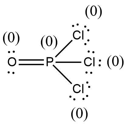 Phosphorus oxychloride has the chemical formula POCl3, with P as the central atom-example-1