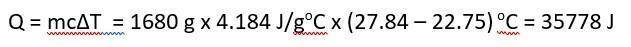 A 3.50 g sample of rice is burned in a bomb calorimeter containing 1680 g of water-example-1