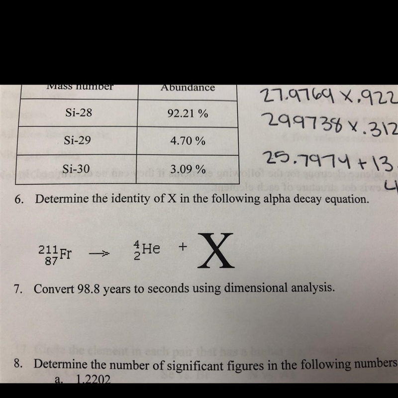 Determine the identity of X in the following alpha decay equation (please help)-example-1