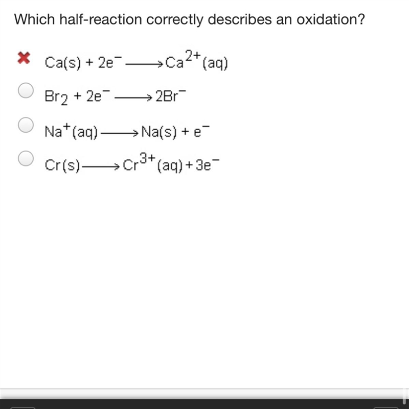 Which half-reaction correctly describes an oxidation?-example-1