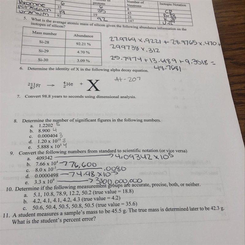 #11 A student measures a samples mass to 45.5 g. the true mass is determined later-example-1