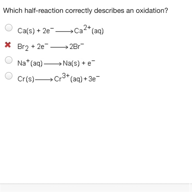 Which half-reaction correctly describes an oxidation?-example-1