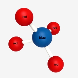 The image shows a molecular model of a compound using balls and sticks. Each ball-example-1