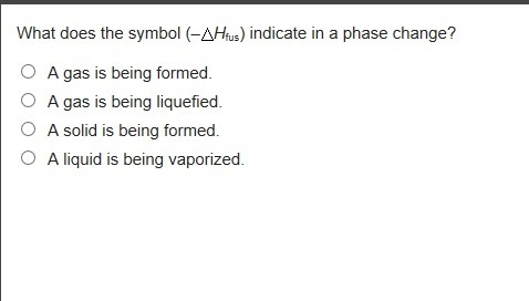 What does the symbol (–Hfus) indicate in a phase change?-example-1