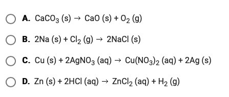 Which one of the following is an example of a decomposition reaction?-example-1