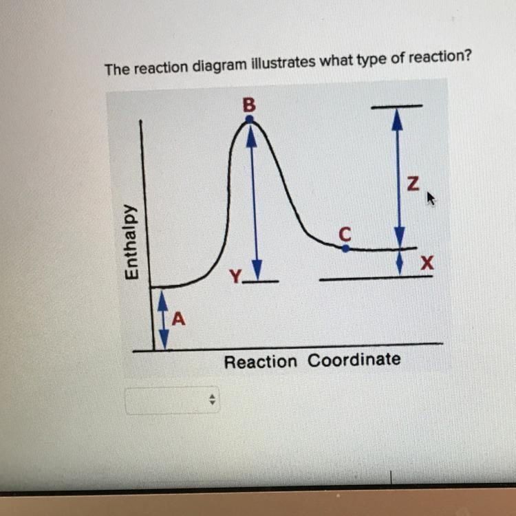 The reaction diagram illustrates what type of reaction? Enthalpy Reaction Coordinate-example-1