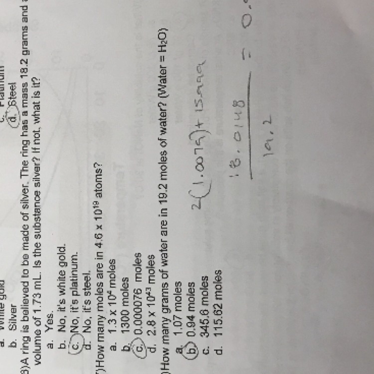 How many grams of water are in 19.2 moles of water? *#28 is the question-example-1