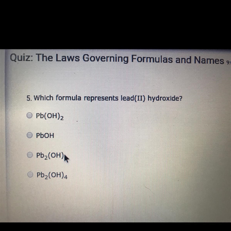 Which formula represents lead(II) hydroxide?-example-1