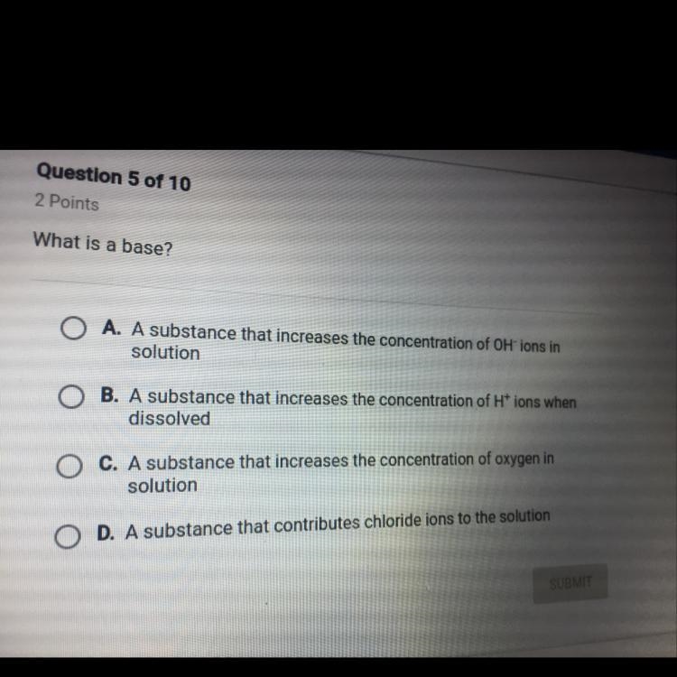 What is a base? chemistry-example-1