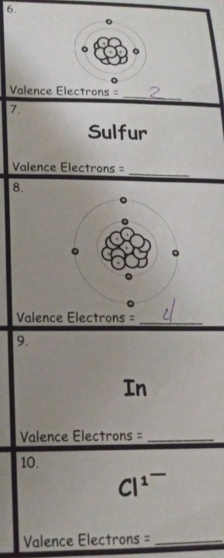 How many valence electrons are these ​-example-1