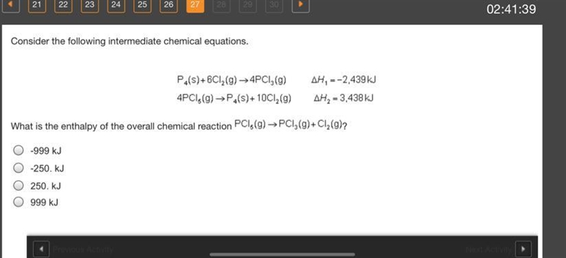 Consider the following intermediate chemical equations. What is the enthalpy of the-example-1