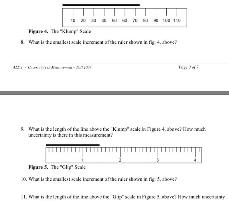 What is the smallest scale increment of the ruler shown in fig. 4, above? What is-example-1