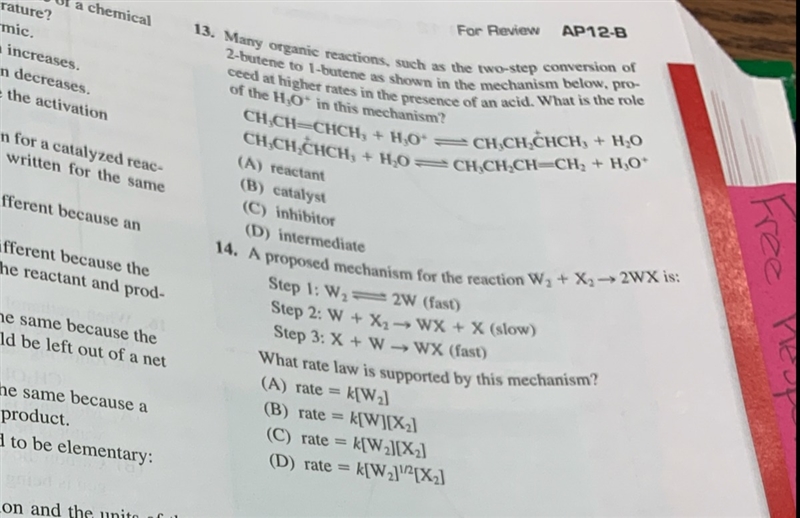 I know the answer to 13 is B and 14 is D. I just need to know why the correct answers-example-1