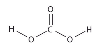 The structure of carbonic acid, an important component of ocean chemistry, is depicted-example-1