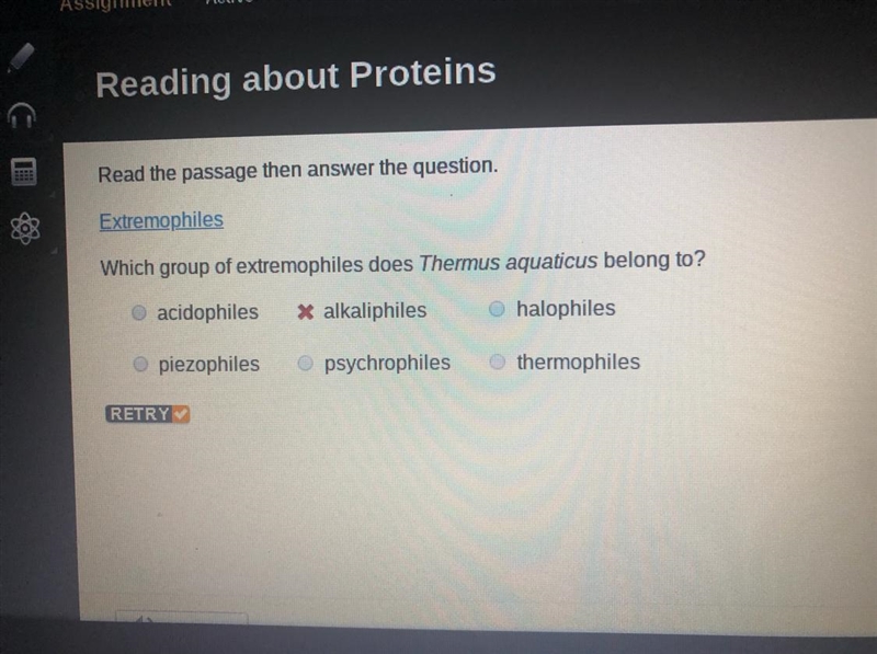 Which group of extremophiles does thermus aquaticus belong to-example-1