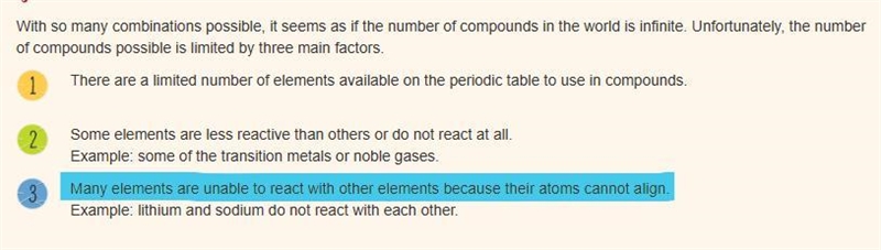 Which factor is likely to impact the possible number of compounds? Presence of unlimited-example-2