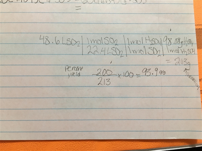 Sulfur dioxide gas (SO2) reacts with excess oxygen gas (O2) and excess liquid water-example-1