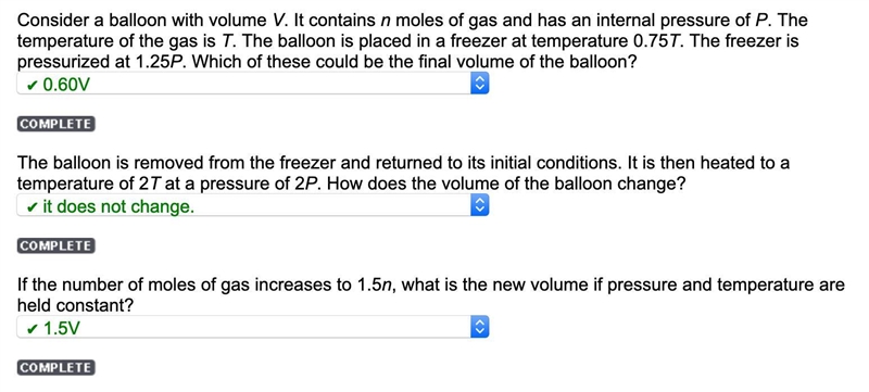 Consider a balloon with volume V. It contains n moles of gas and has an internal pressure-example-1