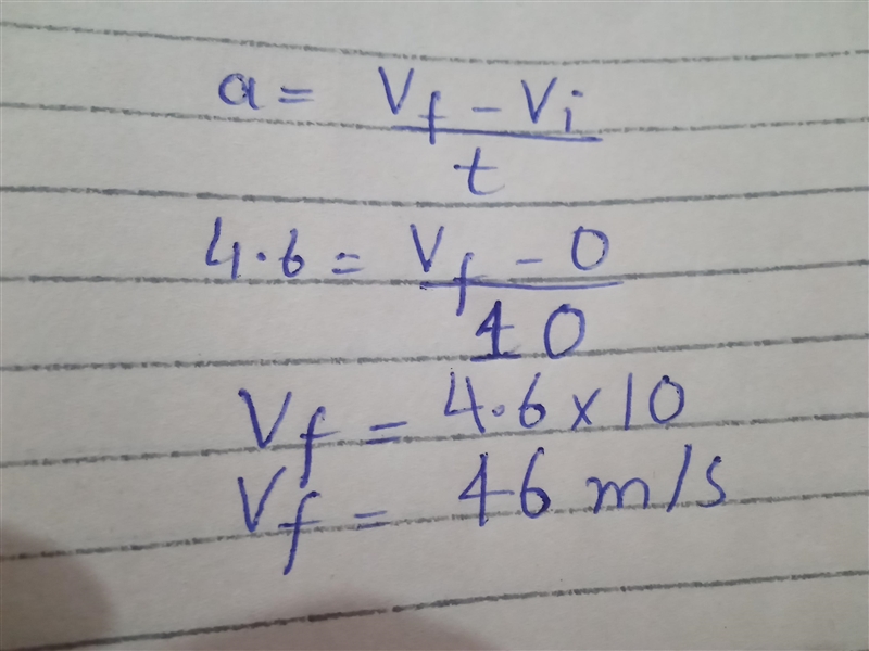 Ariana is accelerating her car at a rate of 4.6 m/s2 for 10 seconds. Her starting-example-1