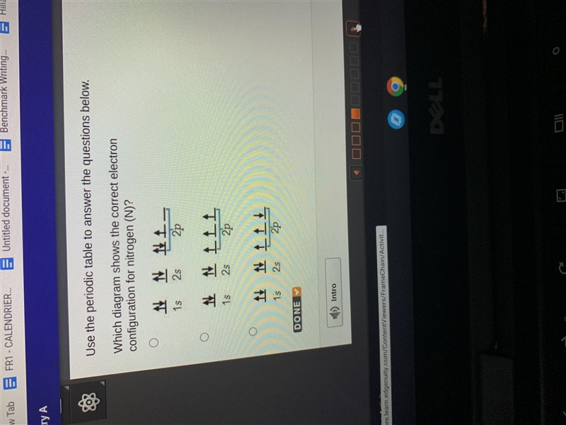 Use the periodic table to answer the questions below. Which diagram shows the correct-example-1