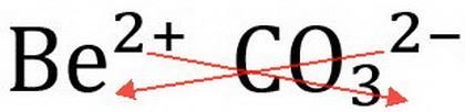 When beryllium ion combines with carbonate ion, the numbers of each ion are??-example-1