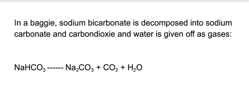 Write a word equation for the overall reaction that occurred in the baggie. The reactants-example-1