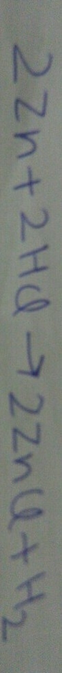 Zinc and hydrochloric acid react to zinc chloride and hydrogen. What is the balanced-example-1