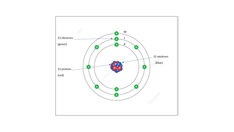 Draw and label the structure of a sodium atom showing the distribution of electrons-example-1