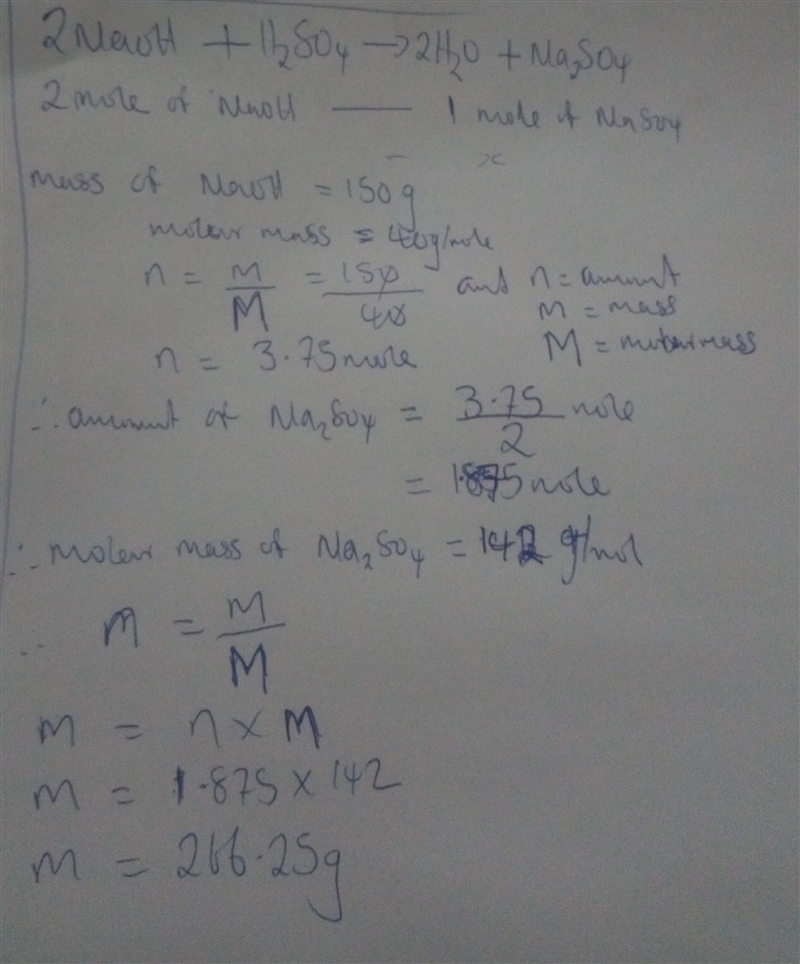 Using this balanced equation: 2 NaOH + H2SO4 —> H2O + Na2SO4 How many grams of-example-1