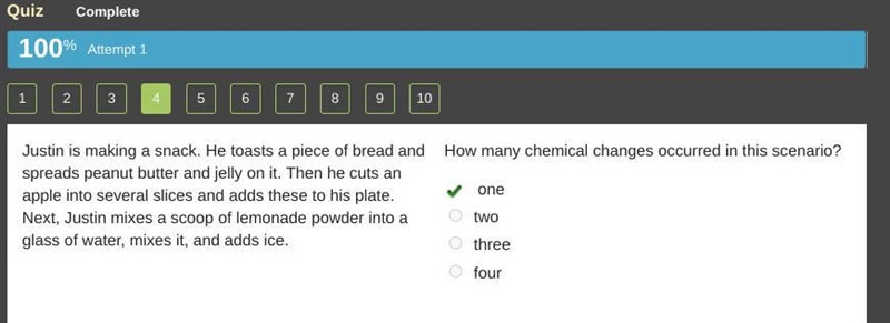 Justin is making a snack. He toasts a piece of bread and spreads peanut butter and-example-1