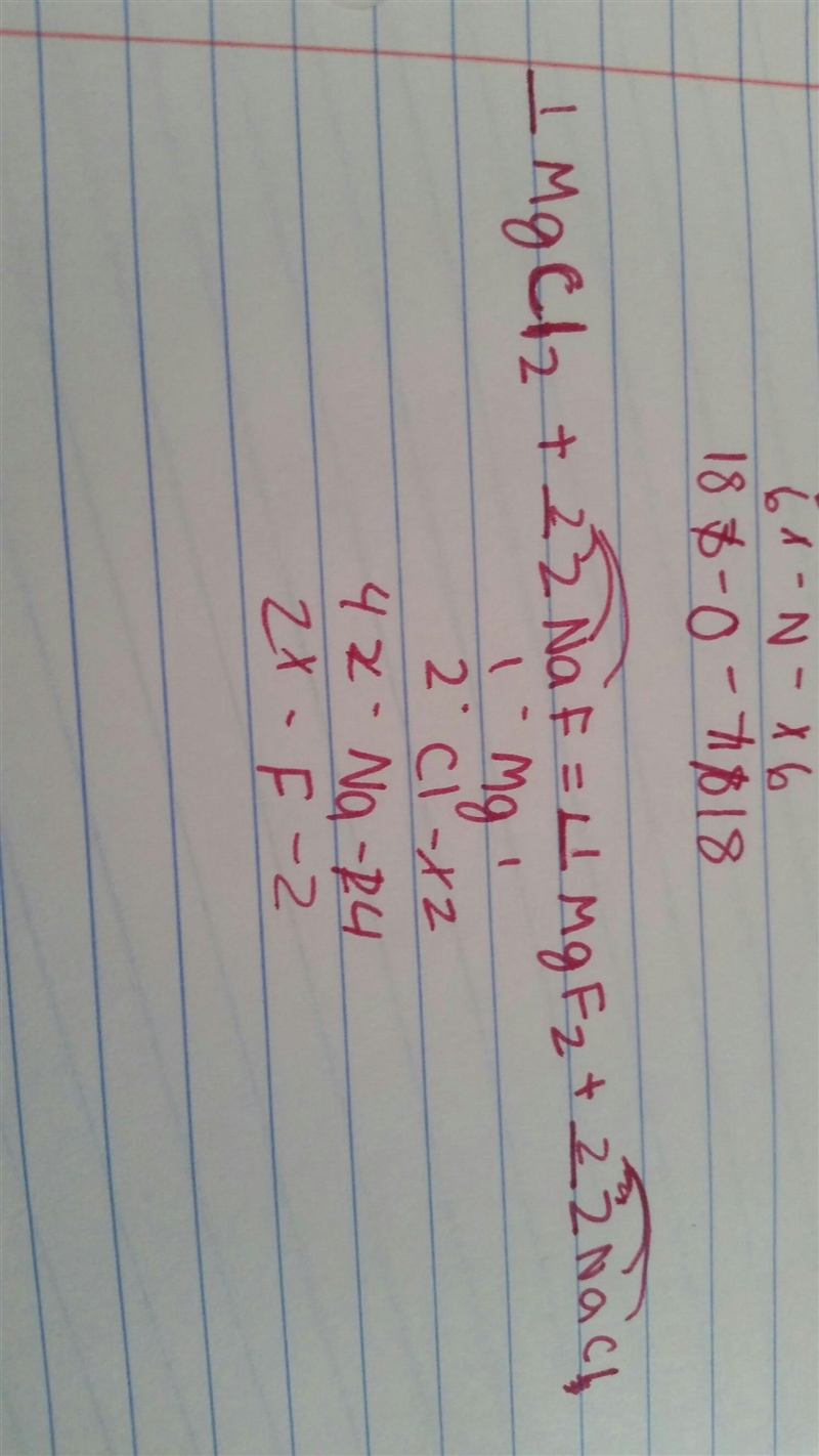 How many blue beads would I need to balance the equation of MgC12+2NaF->MgF2+2NaC-example-1