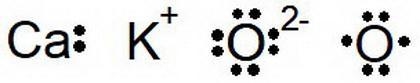 Draw electron dot diagrams for the following elements and ions. a. Ca b. K+ c. O2- d-example-1