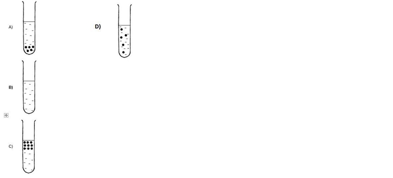 Which of these figures probably shows a sugar solution containing a small amount of-example-1