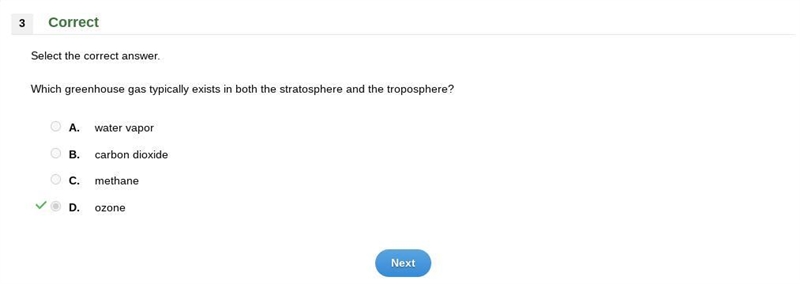 Which greenhouse gas typically exists in both the stratosphere and the troposphere-example-1