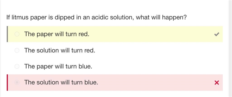 Plz, help if litmus paper is dipped into an acidic solution and then a basic one what-example-1