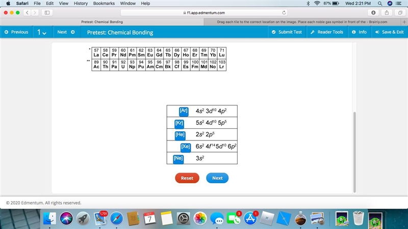 Drag each tile to the correct location on the image. Place each noble gas symbol in-example-1